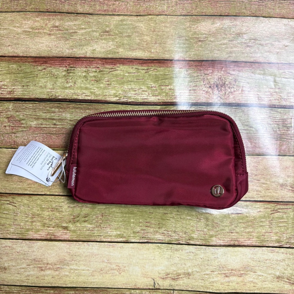 Lululemon Everywhere Belt Bag 1L Red Merlot Gold Hardware Waist Pack NWT
